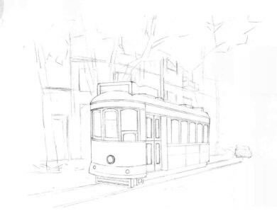 街景素描画线稿画法步骤03